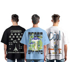 Oversized Baggy Fit Cotton Printed T-Shirts for Men – Pack of 3 Multicolor