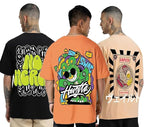 Oversized Baggy Fit Cotton Printed T-Shirts for Men – Pack of 3 Multicolor
