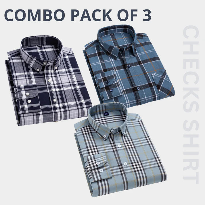 Combo Pack of 3 Men’s Formal Shirts – Stylish & Versatile Collection