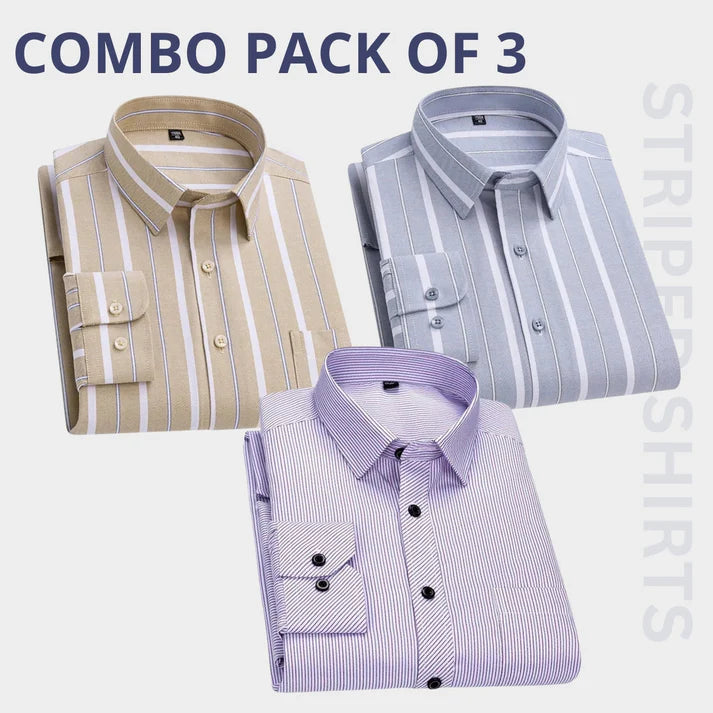 Combo Pack of 3 Men’s Formal Shirts – Stylish & Versatile Collection