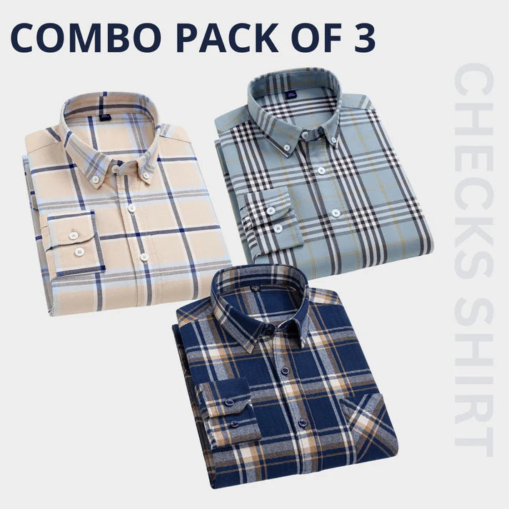 Combo Pack of 3 Men’s Formal Shirts – Stylish & Versatile Collection
