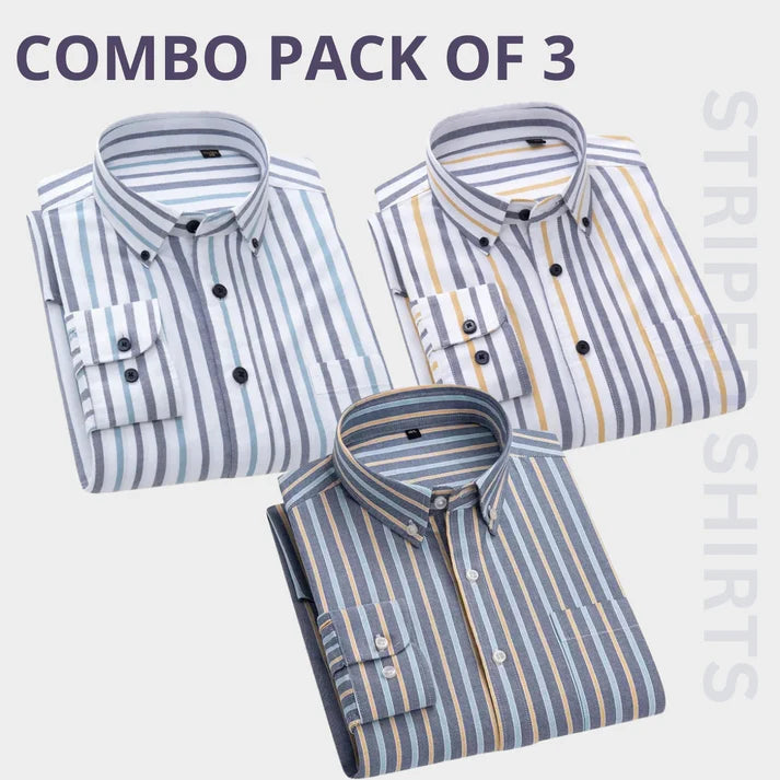 Combo Pack of 3 Men’s Formal Shirts – Stylish & Versatile Collection